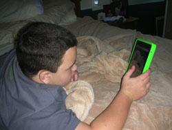 child using a tablet device